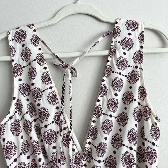 ILLA ILLA Womens Sleeveless Short Romper White Pink Tie Back Size Large - Picture 9 of 12